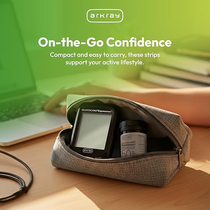 ARKRAY GLUCOCARD Expression Blood Glucose Test Strips - No Coding, 0.8 Microliter & Fast 6-Second Results - Compatible with GLUCOCARD Expression Blood Glucose Meter - 150 Count (3 Packs of 50)