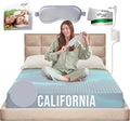 Earth Grounding Sheets California Size with 12% Silver Fiber & 4% Silk & 84% Cotton - Cloud Gray - Quality Certified Grounded Well Bed Sheet - Conductive Fitted Sheet for Better Sleep