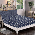 Decorative Fitted Sheet Set Full Size, Navy Blue Deep Pockets Fitted Sheet & 2 Pillow Sham Set(No Flat Sheet), Maritime Anchor Whale Printed Microfiber Bedding 3pc Set, for Mattress (Deep: 5"-15")