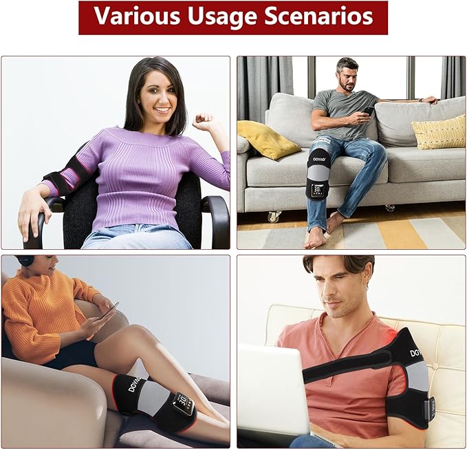 Cordless Red Light Therapy for Knee, Near Infrared Light Therapy Device Pulsing for Body Elbow Shoulder Arm Joint Pain Relief Muscle Relax, Portable for Home Office Business Trip Use