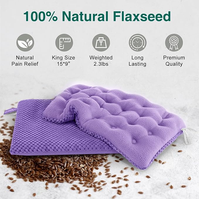 Microwavable Heating Pads 15 * 9" for Pain Relief, Weighted Moist Microwave Heat Pad for Cramps, Neck Shoulder, Back, Warm Compress Rice Bean Bag Hot Pack for Muscles, Joints Ache, Unscented,2 Pack