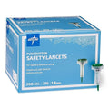 Medline Sterile Safety Lancets with Push-Button Activation, 21G x 1.8 mm, Box of 200: Dependable Blood Sampling Device for Blood Glucose Testing