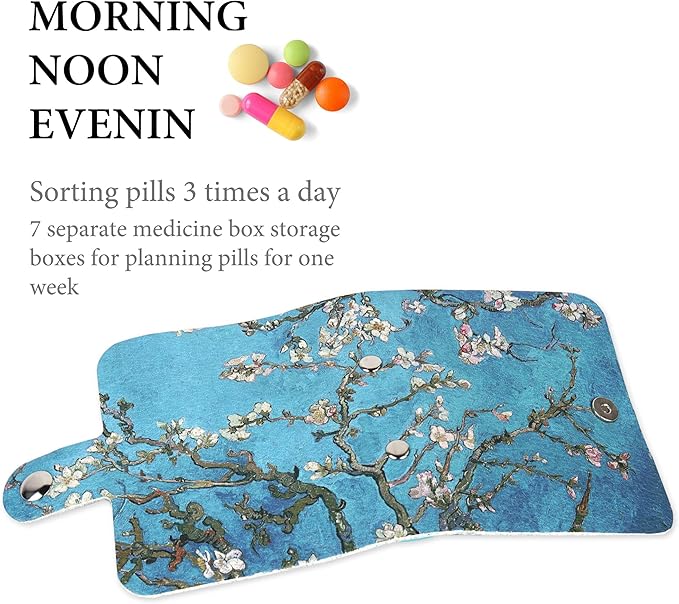 Hennaja Pill Organizer,Pill Pouches Clear Plastic Pill Bags Self Sealing Travel Medicine Organizer Storage (2-Peach Blossom, 2 Pack)