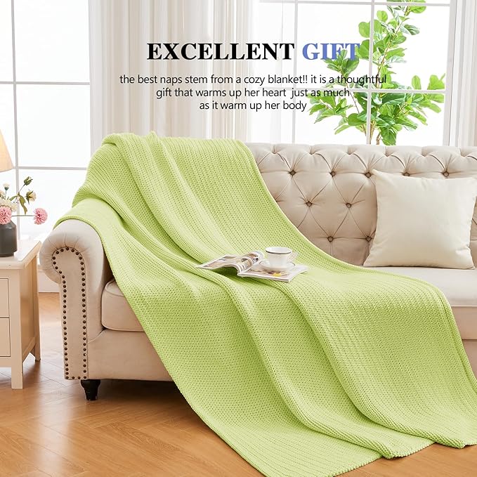 L'AGRATY Knitted Weighted Blanket - 50"x60" 7lbs Cooling Chunky Knit Heavy Blanket for Adults Braided Crochet Throw Thick Cable Yarn Knit Decorative No Beads Evenly Weighted Machine Washable