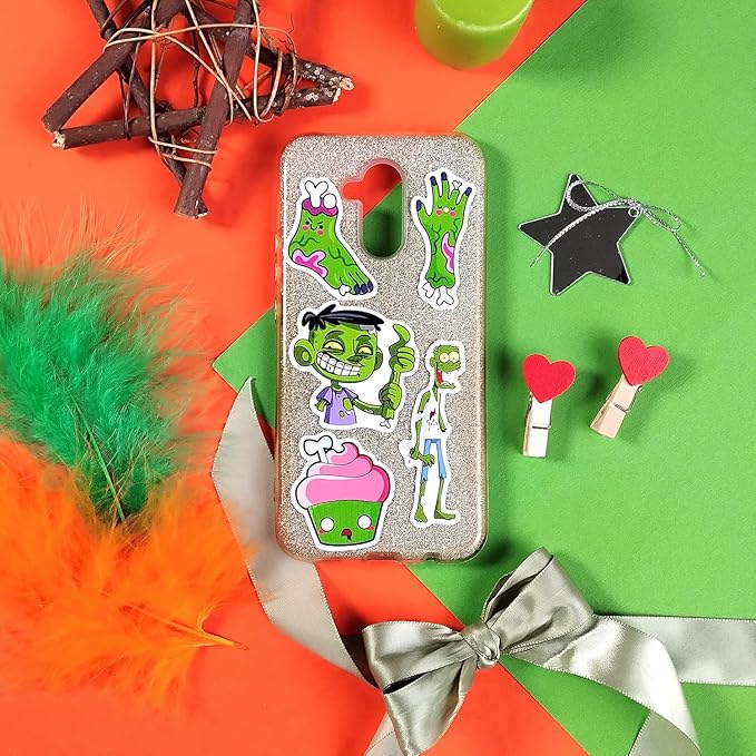 BulbaCraft 100Pcs Zombie Stickers & Adults — Zombie Decals for Boys and Girls, Spooky Halloween Decals Waterproof, Gifts for Women & Men