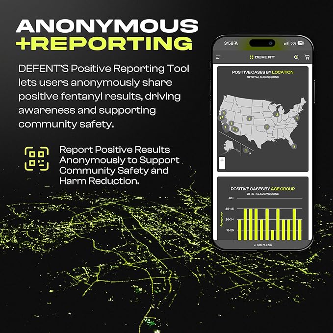 DEFENT All-in-One Fentanyl Detection Device - New & Improved, Single-Use Portable Drug Test - For Festivals, Concerts, Parties, Colleges, Parents - Use before Narcan - Alternative to Test Kit & Strips