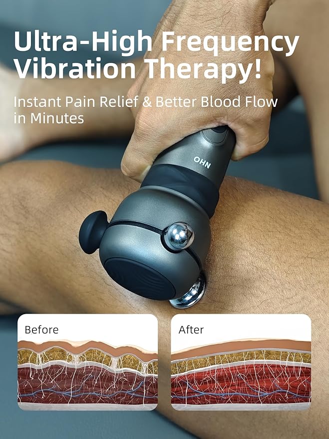 NHO Massage Gun, Therapy Massager for Neck,Back,Hand,Arm and Foot Pain Relieve, Neck Massager, Release Gun, Deep Tissue Percussive Massager, Handheld Massage Gun,Targets Muscle Origins,Grey