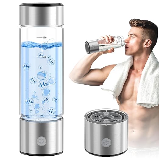 Hydrogen Water Bottle, 3Min 2200PPB Rapid Hydrogen Water Generator -SPE PEM Tech, 14OZ Portable Hydro Water Machine, Health Care Gifts for Husband, Wife, Family, Friends, Travel