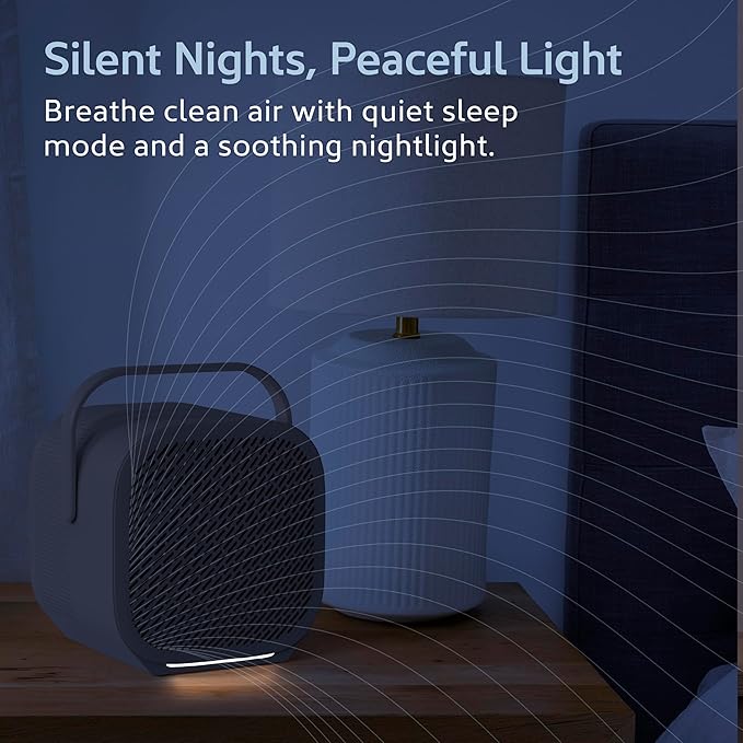 Pure Enrichment PureZone DUO Tabletop Air Purifier – True HEPA, Dual Direction Airflow, 3-Stage Filtration Captures Dust, Smoke, Odors - Large Rooms up to 615 sq. ft. (Sweet Oat)