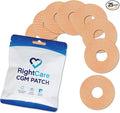 RightCare CGM Adhesive Patches Pre-Cut for Freestyle Libre 2 &3 and Lingo, Waterproof Adhesive Medical Tape, Uncovered Circle Protective Patches, Tan, Bag of 25