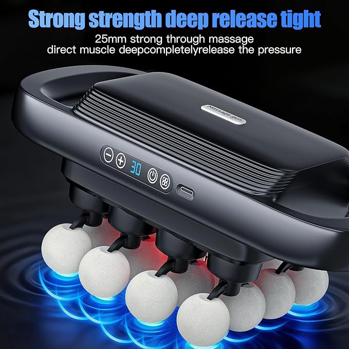 20 Heads Massage Gun Set, Deep Tissue Percussion Massager with 3 Modes&30 Intensities-Muscle Massage Gun for Back/Shoulder/Foot/Body/Hand Muscle Pain Relief,Birthday Gifts