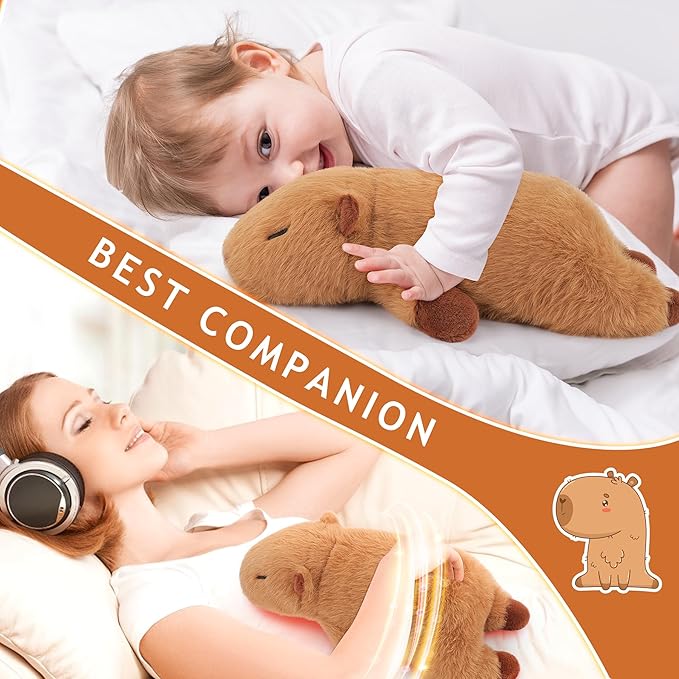 1.8lb Weighted Capybara Microwavable Heating Pad-14‘’Weighted Capybara Heating Pads for Cramps &Period Pain Relief for Women,Heatable & Coolable Stuffed Animals Bedtime Birthday Gift for Women Kids