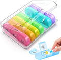 Weekly Pill Organizer 3 Times a Day, Large 7 Day Pill Box 3 Times a Day with Separate Container, Portable Pill Case for Fish Oil and Supplements Medication, Vitamins