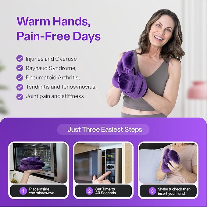 SunnyBay Microwavable Heated Pair of Gloves for Women and Men with Eye Mask (Bundle)