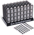 Monthly Pill Organizer 4 Times A Day, One Month Pill Organizer, Monthly Pill Box Organizer with 32 Daily Compartments for Fish Oil, Vitamins and Medications, 31 Day Pill Case, Black
