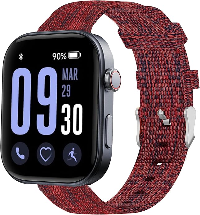 Lamshaw GTX12 Smart Watches Band, 22mm Breathable Nylon Woven Fabric Replacement Accessory Strap Compatible for Fitpolo GTX12, ENOMIR GTX12, Tensky GTX12, uaue T60, QXQ T60, QCOQ T60 Smart Watches