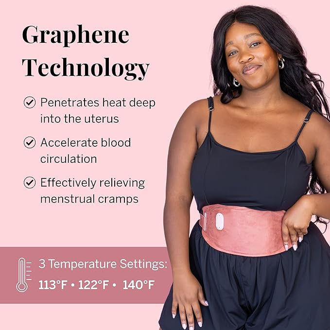 Pixie Period Heating Pad for Cramps - Thinnest Wearable Heating Pad for Feminine Care - Unnoticeable Under Clothes - Best Portable Pain Relief Heat Belt On The Market - Hours of Menstrual Pain Relief
