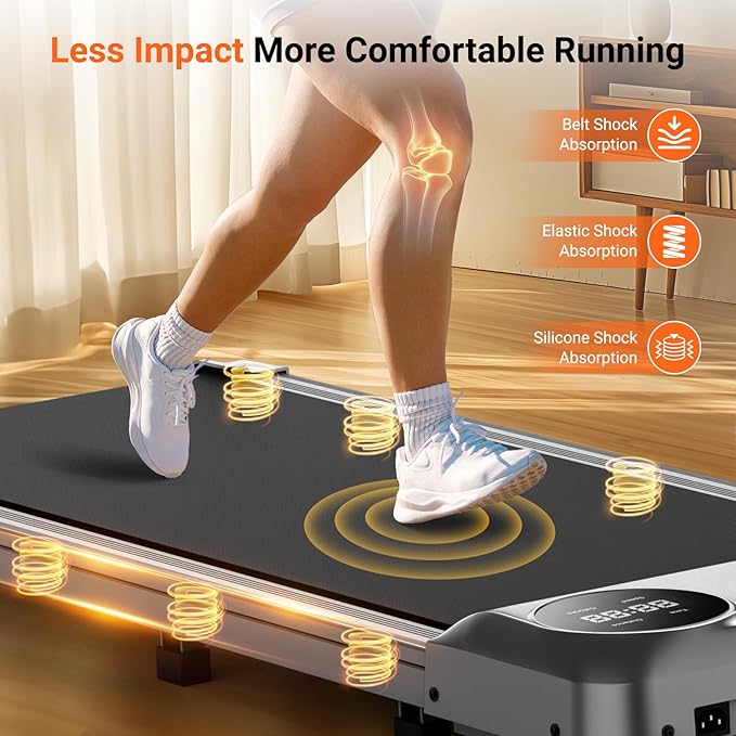 THERUN Walking Pad Under Desk, Portable Mini Treadmill for Home/Office, 2.5HP Jogging Machine with 300 lbs Weight Capacity, Remote Control, LED Display
