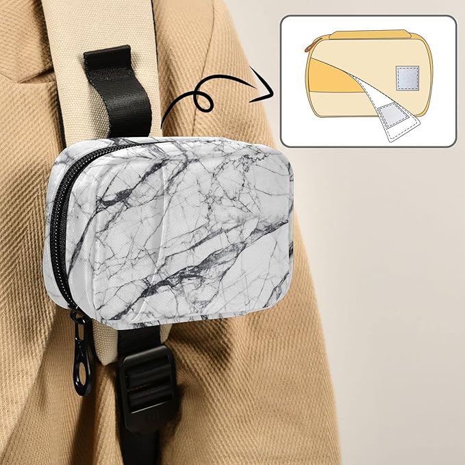 Ollabaky Marble Pill Case, Portable Weekly Pill Box Bag Container 7 Days Pill Organizer Vitamin Supplement Holder with Zipper for Travel Family Business Gym
