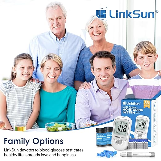 G-425-1 Blood Glucose Monitor Kit, 100 Test Strips &100 Lancets, 1 Control Solution, 1 Blood Sugar Monitor, 1 Lancing Device, Diabetes Testing Kit, No Coding, Large Display, Glucometer for Home Use