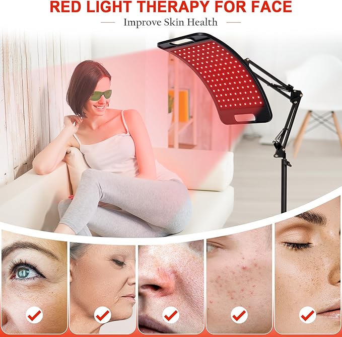 SAVILER® Red Light Therapy, Red Light Therapy for Face and Body with Adjustable Stand, Red Light Therapy for Panel, 660nm & 850nm Infrared Red Light Therapy Device at Home Use