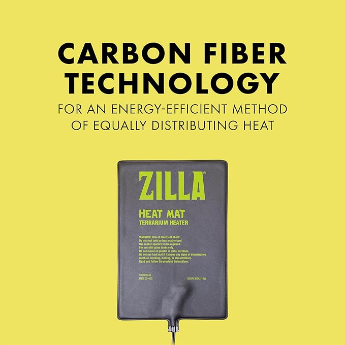 Zilla Heat Mat, Terrarium Heater for Reptiles, Snakes (Ball Pythons, Corn Snakes), Leopard Geckos, Tortoises, Amphibians and Arachnids, Medium, Fits 30-40 Gallon, 16 Watt