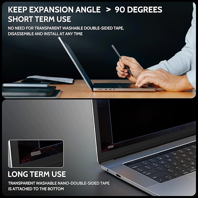 Magnetic 4 Way Privacy Screen for Macbook Air 15 Inch (2023-2026, M2, M3, M4, M5), Removable Matte Anti Glare Blue Light Protector, 360 Private Security Filter for 15.3" Mac Laptop Computer