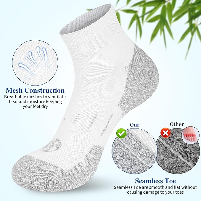Diabetic Socks for Men,6 Pairs Ankle Mens Diabetic Socks,Diabetic Neuropathy Socks for Men Size 9-11/10-13/13-15.