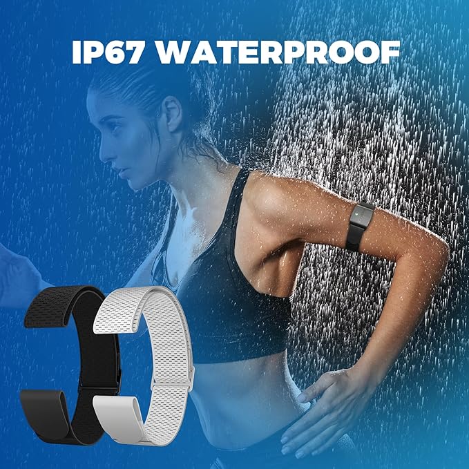MOOFIT RA1 Heart Rate Monitor Replacement Armband Strap 24.5mm, Arm Belt Replacement Adjustable up to 400mm, Black, Compatible with Scosche, Polar, Wahoo, COOSPO, CATEYE, XOSS