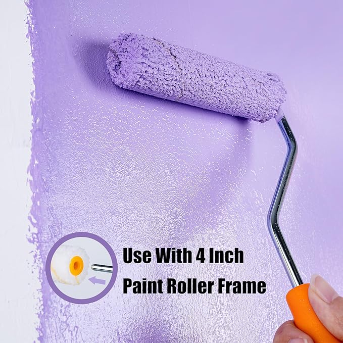 Mister Rui Paint Roller Covers, 10 Pieces, 4 Inch Paint Roller 9mm Nap, Microfiber Paint Rollers for Painting Walls, Cabinets, Trim, Use with All Paints and Stains