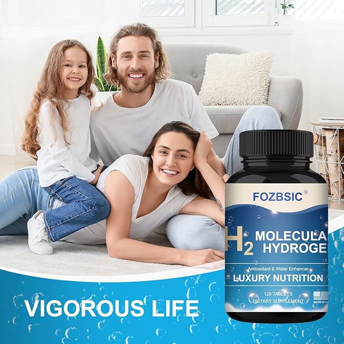 Hydrogen Water Tablets with Magnesium - H2 Molecular Tabs for Drinking Water, Non-GMO, Gluten-Free and Vegan - Supports Energy - 120 Count (60 Servings)
