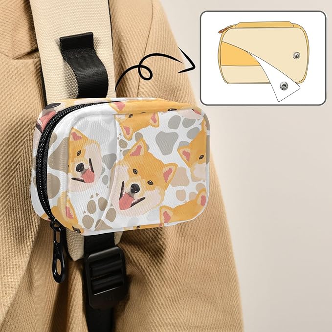 Pill Box Shiba Inu Dog 7 Day Pill Case Travel Pill Organizer Bag with Zipper Portable Weekly Vitamin Medicine Supplement Holder Pouch Bag