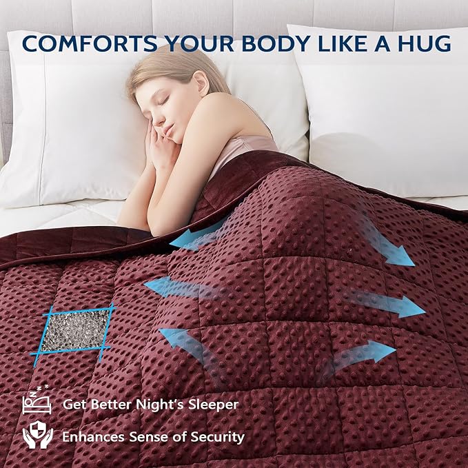 L'AGRATY Weighted Blanket - 36"x48" 5lbs Minky Dots Heavy Blanket with Glass Beads Soft Breathable for All-Season Summer Fall Winter Thick Comfort for Sleeping
