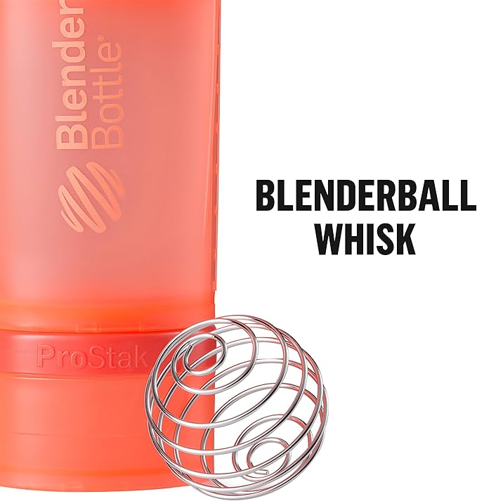 BlenderBottle Shaker Bottle with Pill Organizer and Storage for Protein Powder ProStak System, 22-Ounce, Pebble Grey