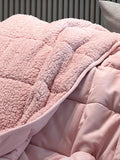 Sherpa Weighted Blanket for All Season,Both Sides Pink 15Lbs, 60 x 80 inches, Reversible Velvet Soft Plush Weighted Blanket for Adult Better Sleep