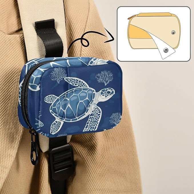 Travel Pill Case Sea Turtle Weekly Small Pill Box 7 Day Pill Box Pill Organizer Bag