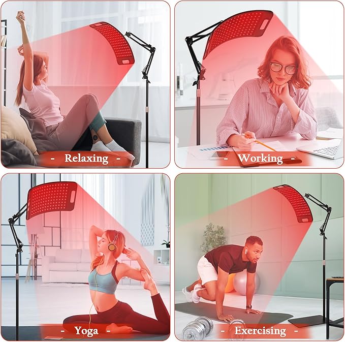 SAVILER® Red Light Therapy, Red Light Therapy for Face and Body with Adjustable Stand, Red Light Therapy for Panel, 660nm & 850nm Infrared Red Light Therapy Device at Home Use