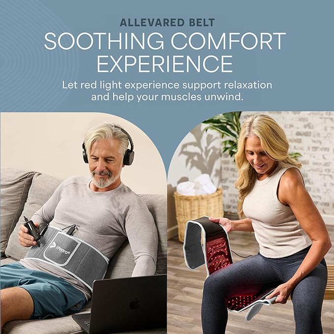 Lifepro Red Light Therapy Belt – Infrared Red Light Therapy for Body, Back Pain and Shoulder - 660nm & 850nm Near Infrared Heating Pad – Adjustable & Portable for Wellness & Relaxation