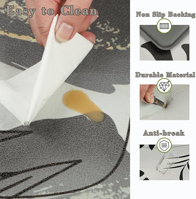 Homcomoda Kitchen Rugs and Mats Non Skid Anti Fatigue Kitchen Mats for Floor 2 Piece Boho Cushioned Kitchen Rugs Waterproof Comfort Standing Mat for Kitchen Sink Office Laundry