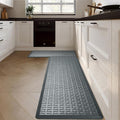 2PCS UKISS Kitchen Rugs, Cushioned Anti Fatigue Kitchen Mats for Floor, Waterproof Kitchen Rug，Non-Slip Comfort Standing Mat for Kitchen (Grey, 17.3"x28"+17.3"x60")