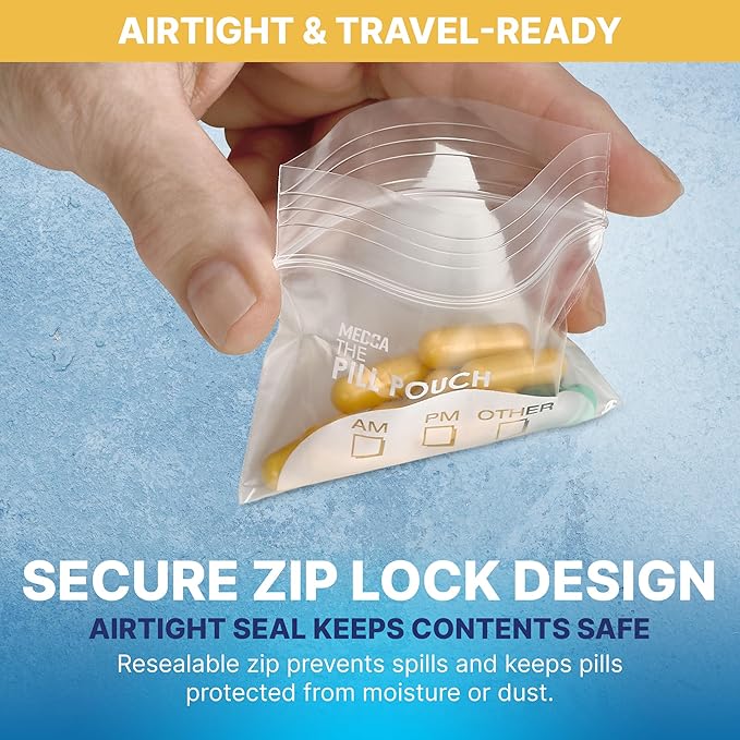 Pill Pouch Bags - (Pack of 15000) 3" x 2.75" Pill Baggies and Disposable Plastic Travel Pill Bags with Write-on Labels
