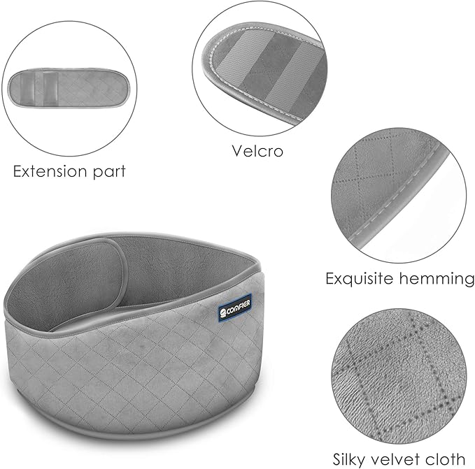Comfier Heating Pad with Massager,Back Massager with 2 Heat Levels & 3 Massage Modes,Heating Pads for Cramps,Heated Massage Belt for Abdominal, Lumbar,Fit for Women,Men Gray