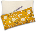 100% USA Handmade, Washable Cotton Eye Pillow 9", Moist Heat Eye Compress, Hot/Cold Rice & Lavender Therapy Pack (Mustard Floral, Lavender + Rice)