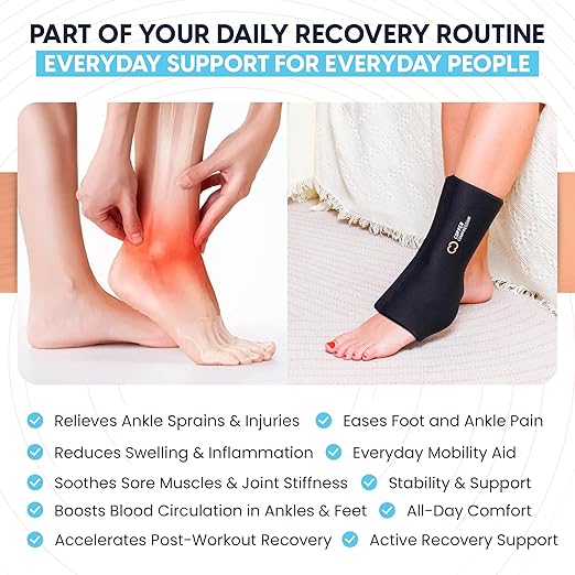 CopperFreeze™ Ankle Sleeve by Copper Compression – Hot & Cold Therapy Support for Ankle Pain, Swelling, Sprains, Plantar Fasciitis, and Injury Recovery – 360° Copper Infused Relief for Foot & Heel – One Size