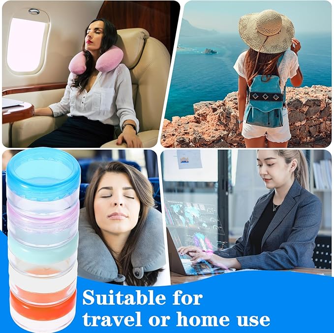 Small Pill Organizer Box, 5 Pcs Travel Pill Case Holder Portable Daily Mini Pill Container BPA Free Medicine Storage Container for Purse Pocket Briefcase (Blue/Orange/Rose/Green/White)