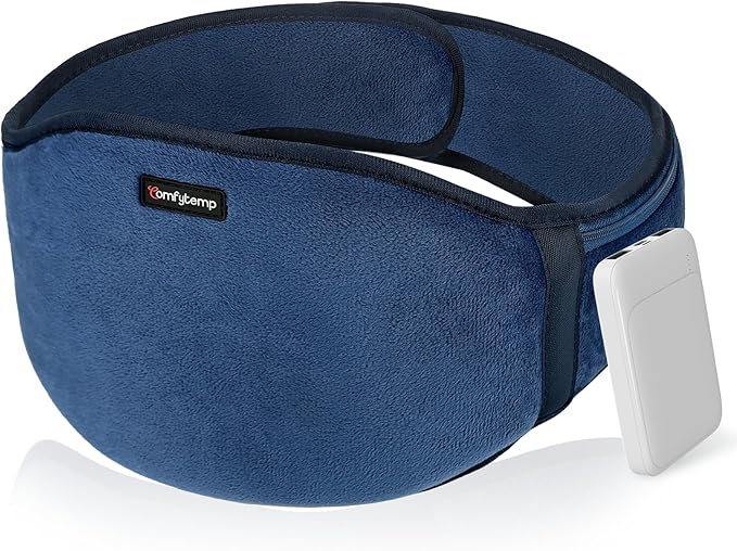 Comfytemp Cordless Portable Heating Pad with Massager for Back, FSA Eligible HSA Rechargeable Lower Back Massager with Heat, Wireless Heated Waist Belt Wrap for Period Menstrual, Gifts for Grandma Men