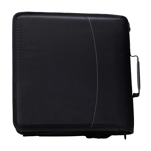 Med Manager Medicine Organizer and Binder, Removable Pouches, Detachable 5-Tab Expanding File Folder, Holds (15) Pill Bottles - (11) Standard Size and (4) Large Bottles, Black, 13 x 13 x 4.5 inches