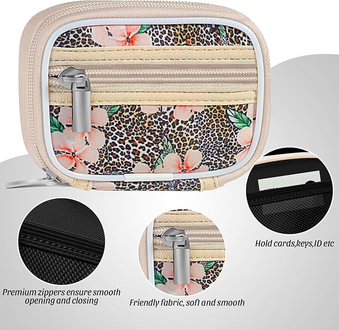 Pill Case Weekly Travel Pill Organizer for Purse with Removable 7 Day Pill Box Premium Neoprene Pill Container for Travel Purse Accessory, Vitamin, Supplement, Small Pieces Arrangement-Leopard