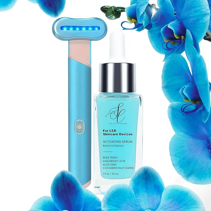 Red Light Therapy Activation Essence | Amplifies LED Wands, Masks & Skincare Devices | Blue Tansy, Aloe, Cucumber & Hyaluronic Hydration | Clean Formula | Use w/Home Skincare Technology (Glow Set)