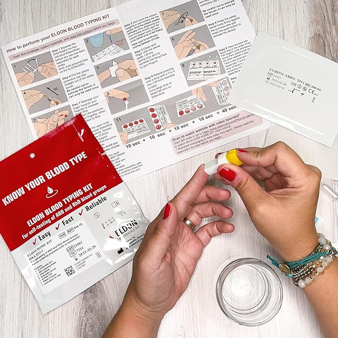 Original Home Blood Typing Kit - New Package + Improved Lancet (3 kits)